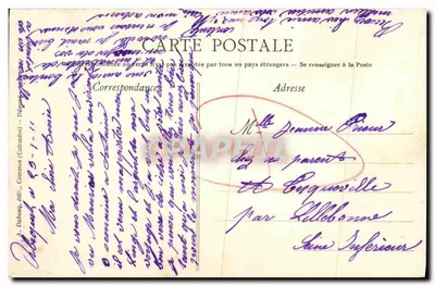 Castelli del Calvados — Fontaine-Henry — editore A. Dubosq, n° 405 — Verso