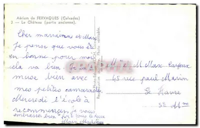 Castelo de Feryaques (Calvados) — parte antiga — Photo-Edition KOCH, n°3 — Verso
