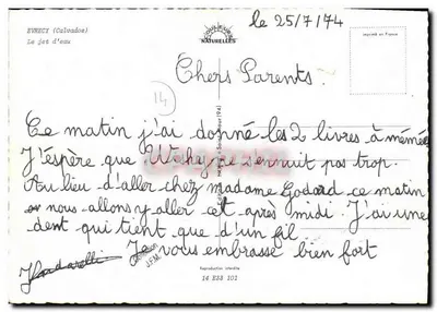 Evrecy (Calvados) — O jato d'água — Éditions Loulouleurs (14 E33 101) — Verso