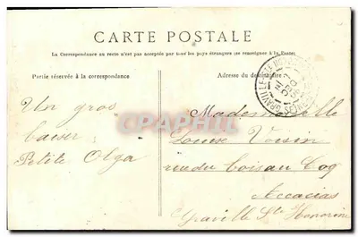 Equeuauville — Het Kruisbeeld — Collectie Sebrau, Uitgever, Honfleur — Achterkant