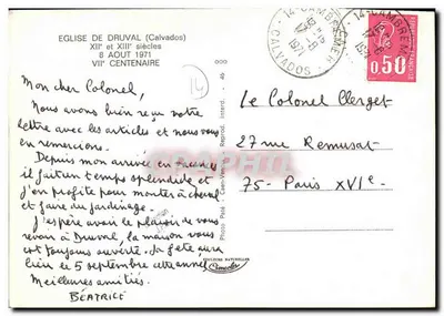 Igreja de Druval — Séculos XII e XIII — Foto Pâté - Caen-Vernay — Verso