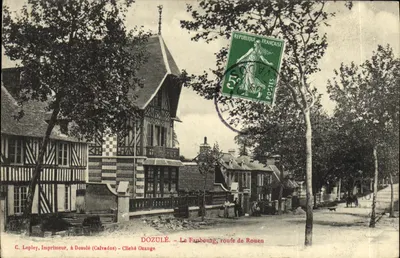 Dozulé - O Faubourg, estrada de Rouen — C. Lepley, Impressor, em Dozulé (Calvados) - Cliché Ozange