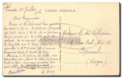 Remadores no mar — Grandcamp les Bains — A. Dainoq, editor Calvados — Verso