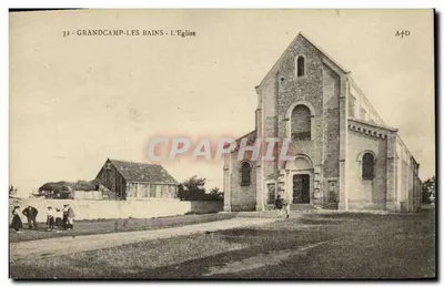 Grandcamp-les-Bains - De Kerk — antieke ansichtkaart n°32, uitgegeven door A. Dubosq