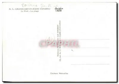 Grandcamp-les-Bains — vista del puerto y la playa — Ediciones Normandas Le Gouhey — Reverso