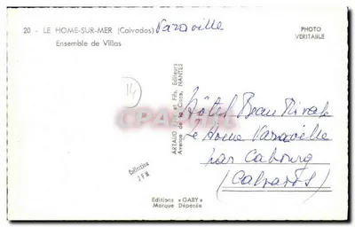 O Homem-sobre-o-Mar (Calvados) — Conjunto de Villas — Editor Gaby, n°20 — Verso