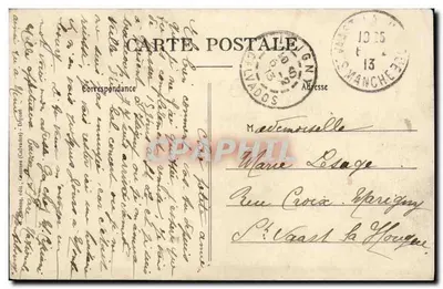 Isigny (Calvados) — Estrada de Cherbourg — editor Coleção Renouf, n° A+D — Verso