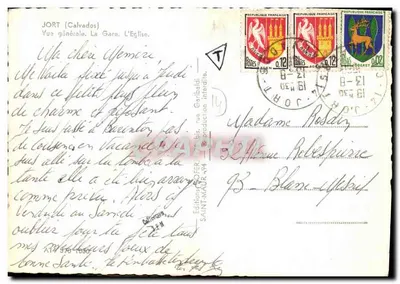 JORT Lembrança — vista geral, a estação, a igreja — Edições SAINT-MAUR — Verso
