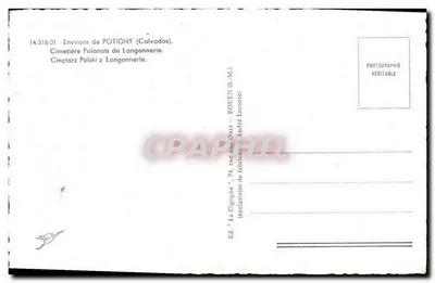 Polski cmentarz w Langannerie — Otoczenie Potigny (Calvados) — Wyd. La Cigogne — Rewers