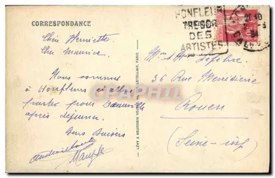 Honfleur — Perspektywa brzegu Sainte-Catherine — LL — Rewers