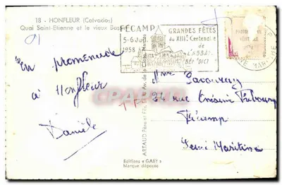 Fécamp — Quai Saint-Étienne et le vieux Bassin — Éditions GABY — Verso