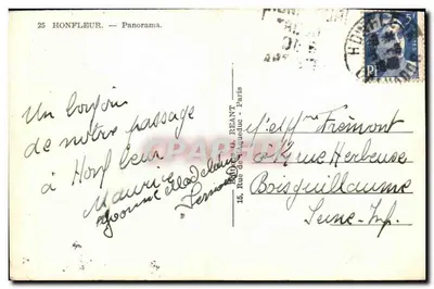 Honfleur — Panorama — Editor C. Reant, n°25 — Reverso