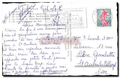 Honfleur — Pamiątka z Honfleur — Greff — Rewers