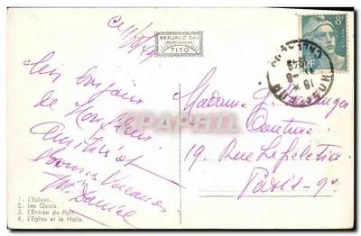 Honfleur — Lembrete de Honfleur — Berjau & Cie, Bordeaux — Verso