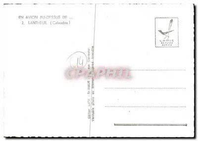 Zamek Lanthéuil — widok z powietrza — Lapie Service Aérien — Rewers