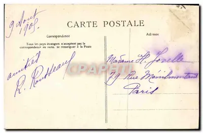 Langrune-sur-Mer (Calvados) — La Digue (Côté Saint-Aubin) — J. Bréchet, editore Caen — Verso