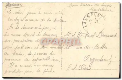 Langrune - Młodzi marynarze — Międzynarodowa Eksponat Kolonialny 1931 — wydawca nie widoczny — Rewers