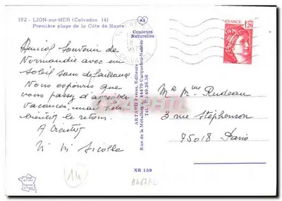Lion-sur-Mer — Normandzki strój, Zamek, Plaża, Małe Wzgórza — AR TAUD Bracia, Wydawcy — Rewers