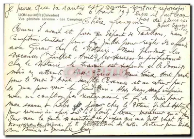 LION-sur-MER (Calvados) — Ogólny widok z powietrza — Campings — Wydawca Cimcolor, n° 31 — Rewers