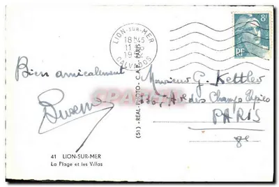 Lion-sur-Mer — Plaża i Wileje — (51) REAL - C.A.P. - CALVADOS — Rewers