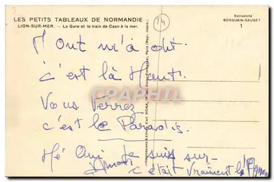 Lion-sur-Mer — La Stazione e il treno di Caen in mare — Mong — Verso