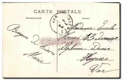 LISON — Cour da Gare — editor desconhecido, n° de série 905 — Verso