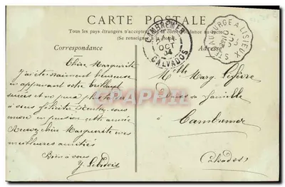 LIVAROT (Calvados) — Vista Geral tirada do Livet — Editor: N.P. BORGEAUX, n°11 — Verso