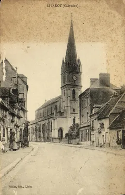 Livarot (Calvados) — Igreja e Rua — Fillion, editor, Lisien