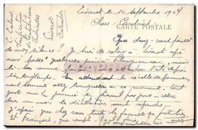 Bilhete postal antigo Livarot Rue de Lisieux — Verso