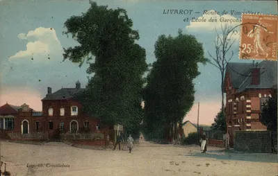 LIVAROT — Rua de Vimoritiers e Escola dos Meninos — Imp. e lib. Crouillebois