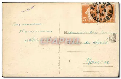 Folha de Fontenailles — Rocher de Fontenailles — A. Dubosq, editor, Commes (Calvados) — Verso