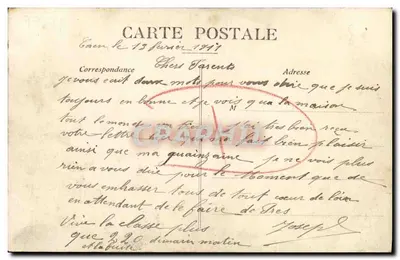 CAEN — Maladrerie — Centralna Wioska Skazanych, zbudowana w 1696 roku na miejscu Starej Leprosji — Stara pocztówka nr 151 — Rewers