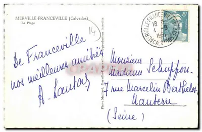 Strand van Merville-Franceville — levendige uitzicht — Foto Maillard — Achterkant