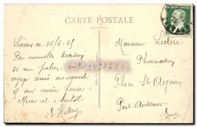 Stara pocztówka Lisieux Zamek Mesnil Guillaume — Rewers
