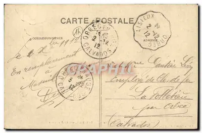 MESNIL-GUILLAUME (Calvados) — Zamek, widok z lotu — Wydawnictwo Papeteries Albert Grenets, Lisieux — Rewers