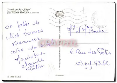 Manoir de la Perrelle — Manoir du Pays d'Auge gần Mesnil-Mauger (Calvados) — Imprimeur Combiére — Mặt sau