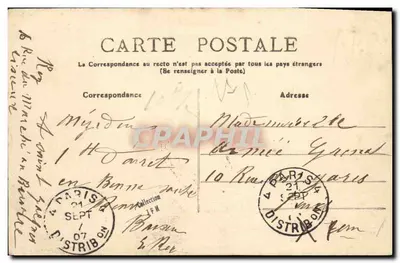 Scène humoristique avec employé et femme — M. Mézidon — éditeur M. Bille — Verso