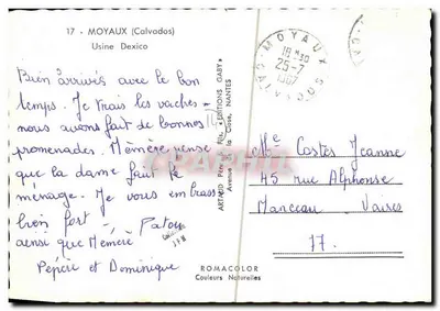 Fábrica Dexico — Moyaux (Calvados) — Edições Gaby, Nantes — Verso