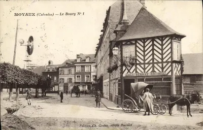 Moyaux (Calvados) — Le Bourg N° 1 — Edição Ch. Godey, cliché Baroud