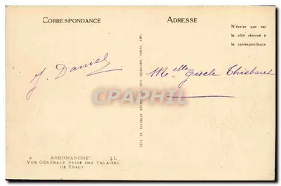 Vista geral tirada das Falésias — Arromanches — Editor Lévy e Neubüdin, n°3 — Verso