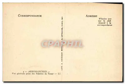 Arromanches — Widok ogólny z Falais de Tracy — Wydawca Levy & Neundein, Paryż — Rewers