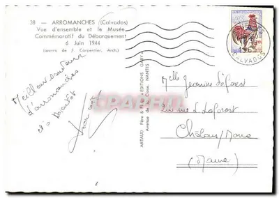 Arromanches — Ogólny widok i Muzeum Komemoracyjne Zakończenia Wylądowania — Wydawnictwo Gaby — Rewers