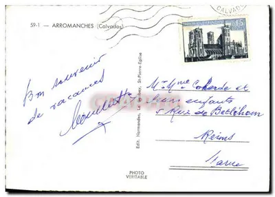 Arromanches — Lembrança de Arromanches — Editor Le Golbe — n° 59-1 — Verso