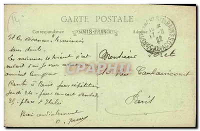 Arromanches-les-Bains — Digue w dzień wielkiej pływy — B. F. J. wydawca — Rewers