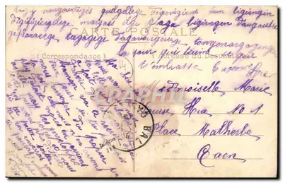 Arromanches-La Calle — widok portu i wsi — Zbiór G.B. — Rewers