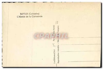 Bayeux (Calvados) — L'Abside della Cattedrale — Edizioni d'Arte Rue Martel — Verso