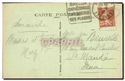 Bayeux — Cattedrale di Notre-Dame, stile gotico normanno — G. Artaud, editore — Verso
