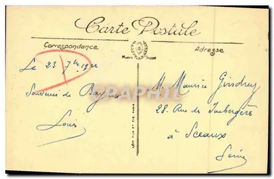 Bayeux — A Catedral — LL. — Editor LL, n° 68 — Verso