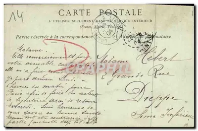 Bayeux — Katedra, widok z Biskupstwa — Zbiory ND Phot, nr 55 — Rewers