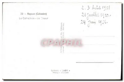 Bayeux — A Catedral — O Cúrio — Edições Caby — Verso